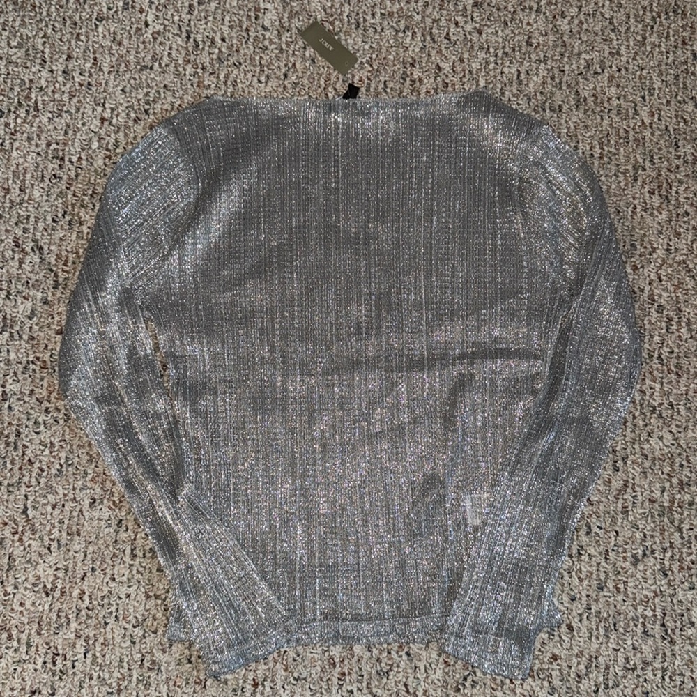 J Crew Sheer Shimmer Top